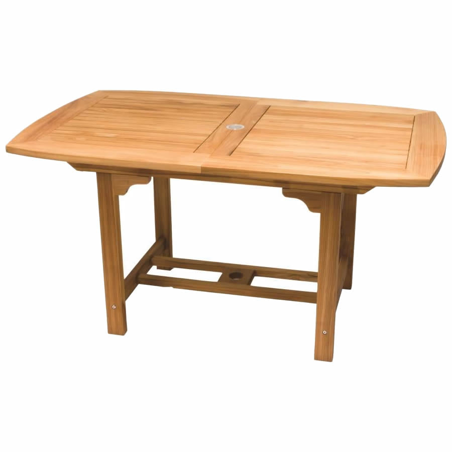 Royal Teak Family 96"-120" Rectangular Expansion Table with 10 Compass Chairs