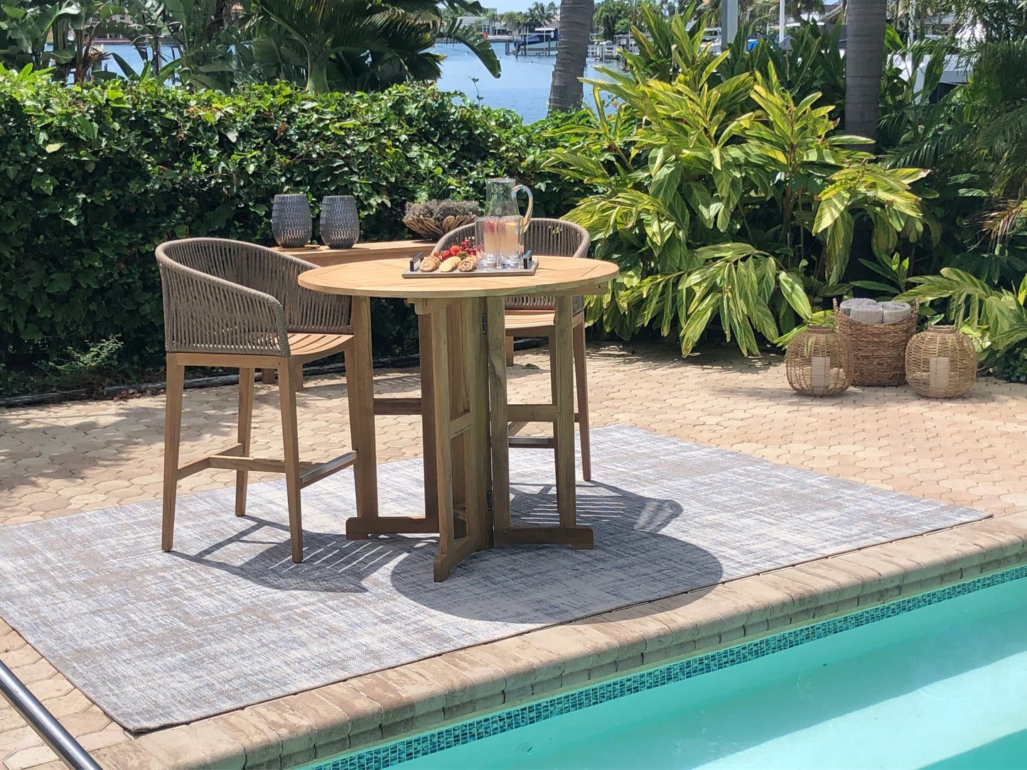 Malibu Teak Bar Chair (Desert Sand)