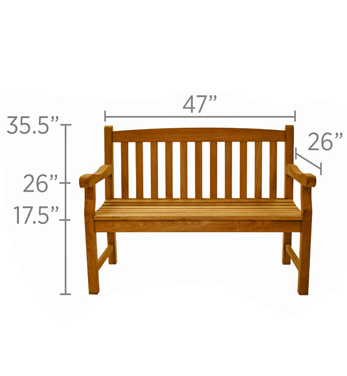 Classic Teak Two-Seater Bench
