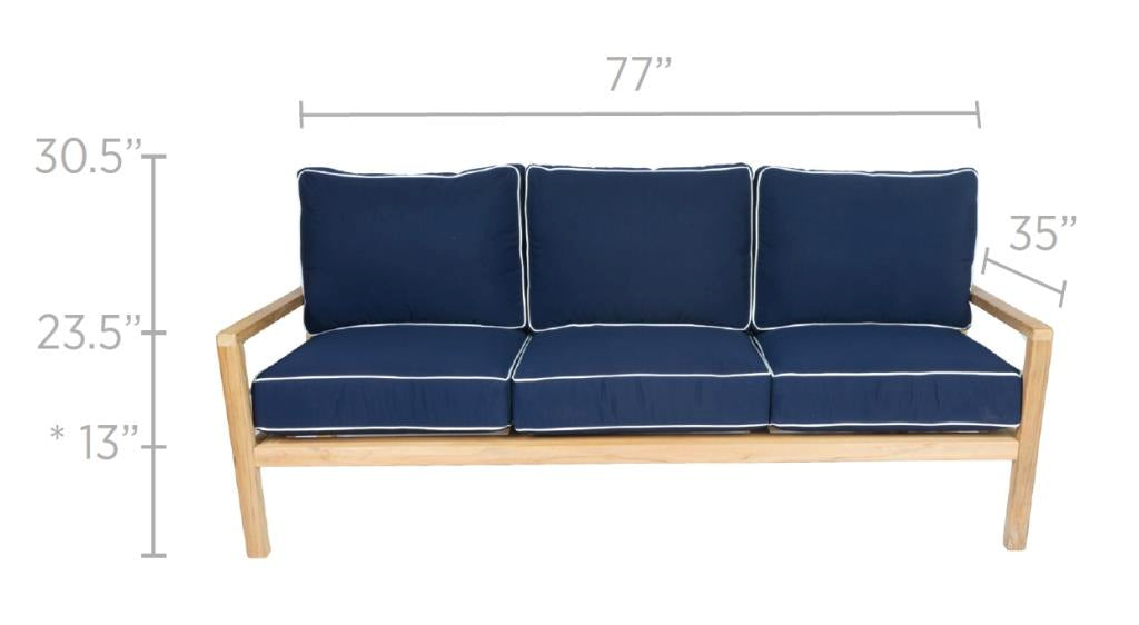 Coastal Teak 3-Seater Sofa