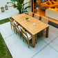 Royal Teak Dining Set with 96" Comfort Table and 6 Avant Arm Chairs