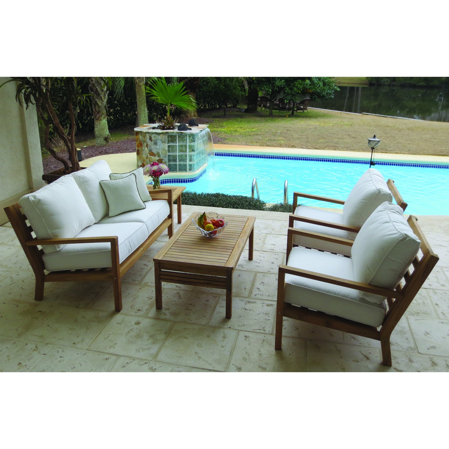 Royal Teak Coastal 5-Piece Love Seat & Arm Chairs Set