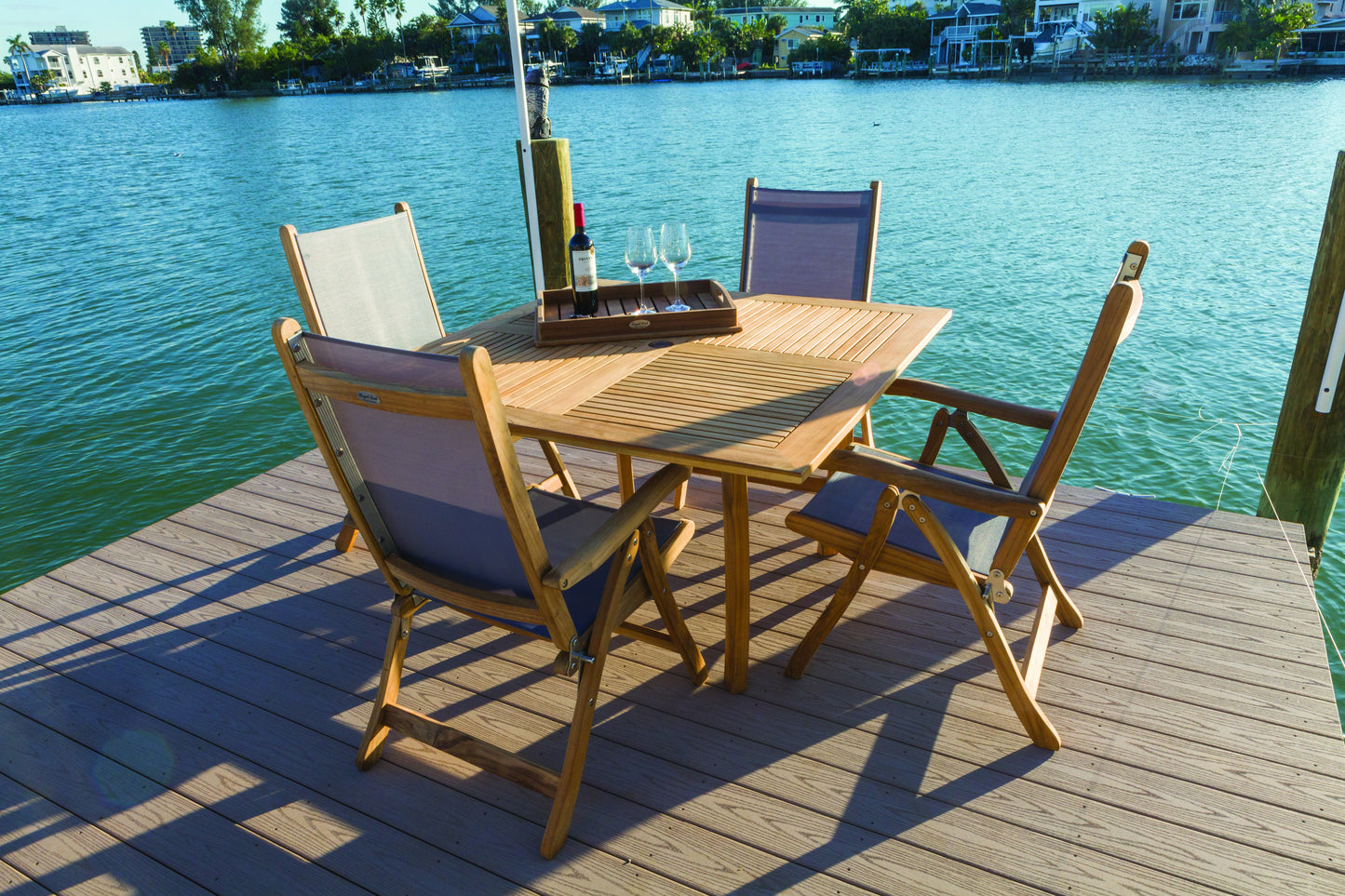 Dolphin 50" Square Teak Table