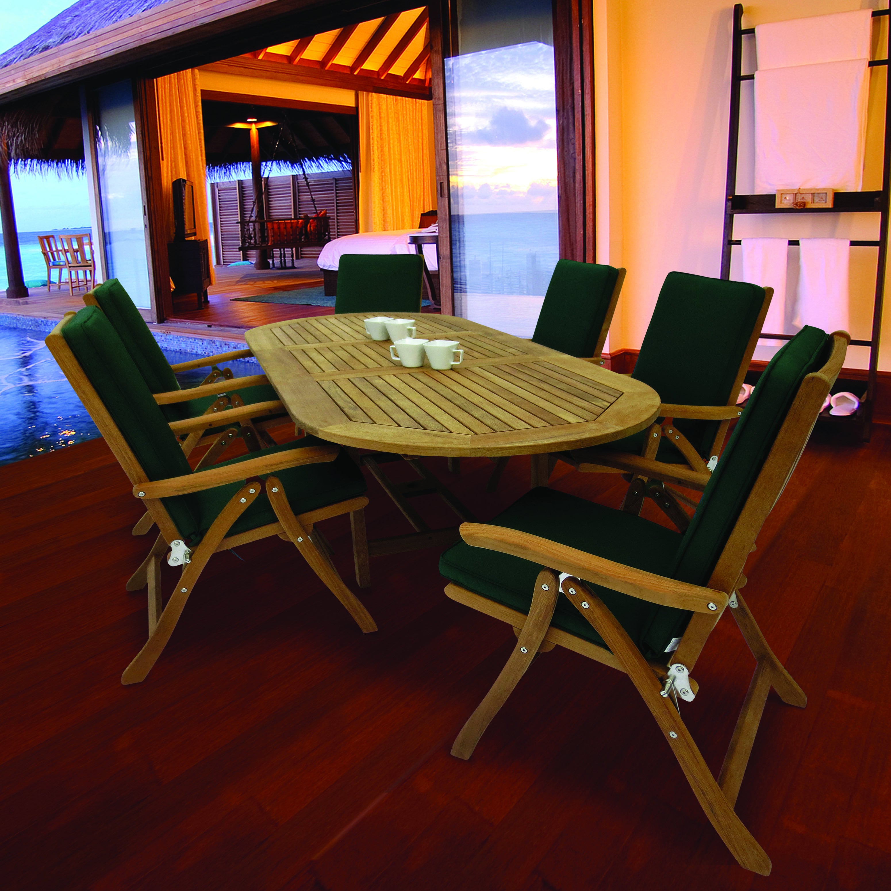 Solid Teak Patio Set (Img 1)