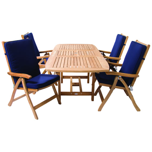 Teak Outdoor Dining Table and Chairs (Img 1)