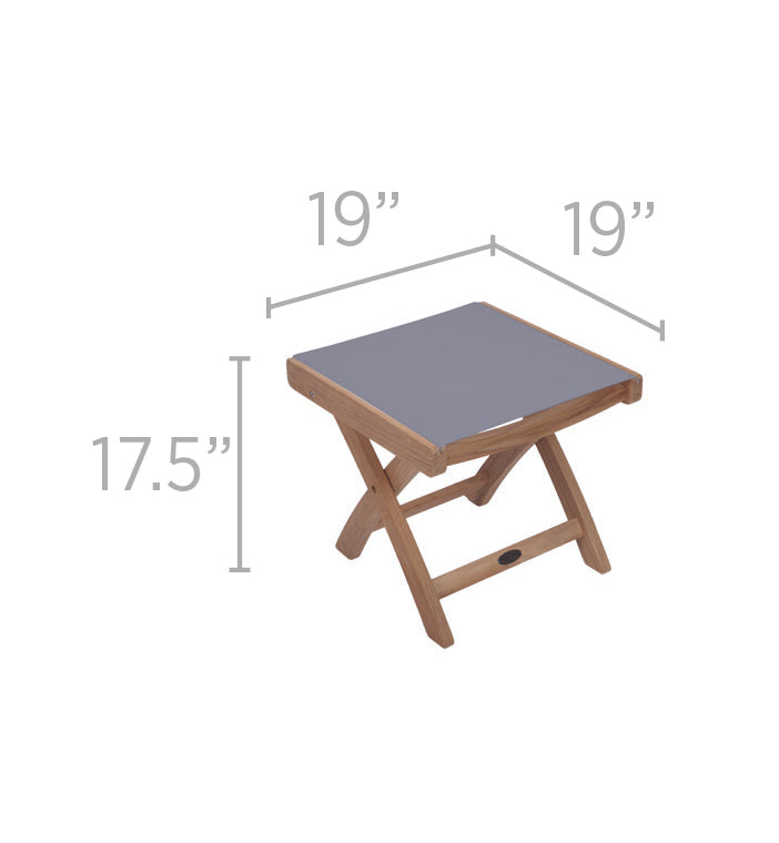 Teak Folding Sling Footrest