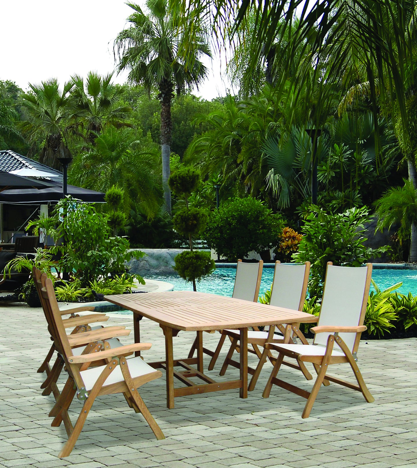 Family 72" (Expandable to 96") Rectangular Teak Dining Table