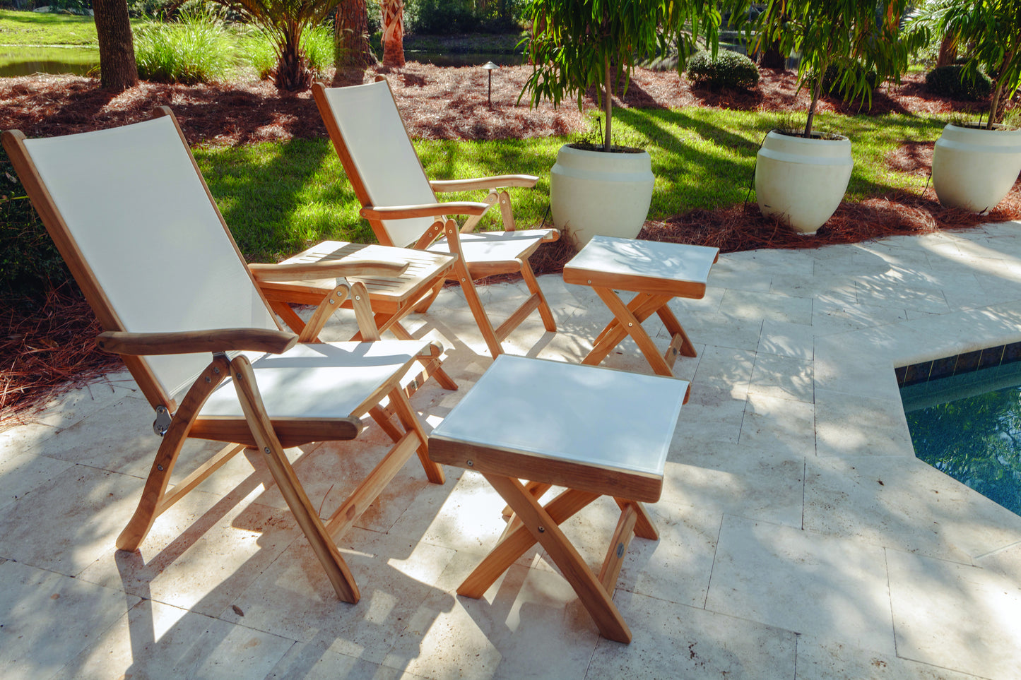 Florida Teak Reclining Sling Chair