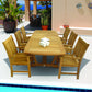 Royal Teak Gala 64"-80"-96" Expansion Table With 6 Compass Chairs