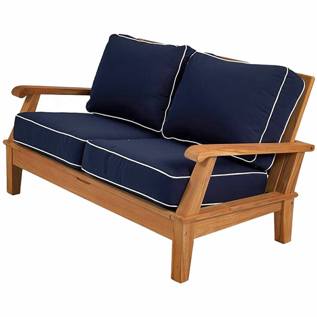 Miami Teak Reclining 2-Seater Loveseat