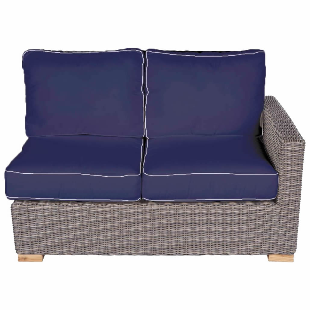 Sanibel Wicker Sectional 2-Seat Right Arm Piece