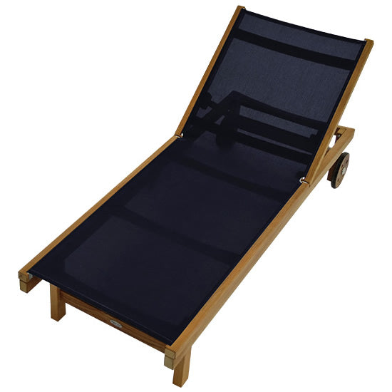 Sundaze Sling Teak Rolling Lounge Chair