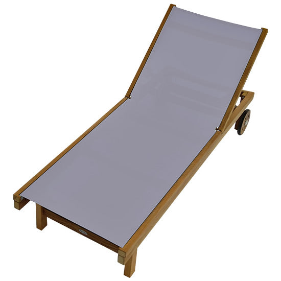 Sundaze Sling Teak Rolling Lounge Chair