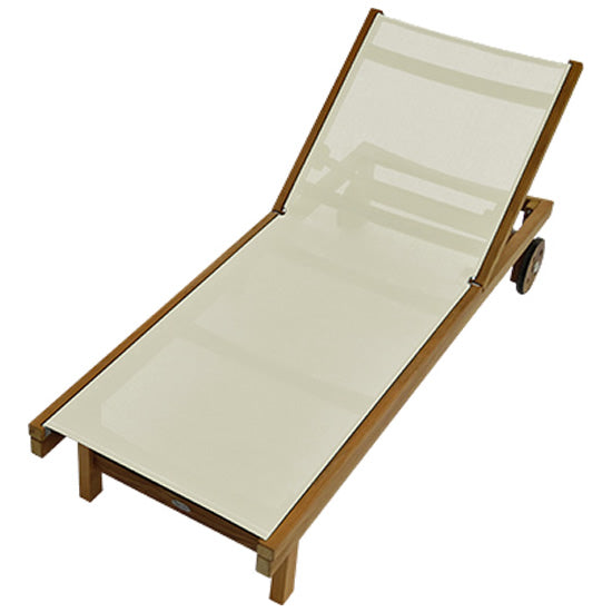 Sundaze Sling Teak Rolling Lounge Chair