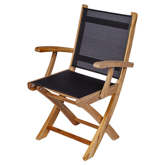 Sailmate Teak Folding Sling Arm Chair