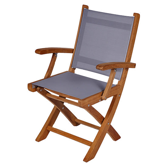 Sailmate Teak Folding Sling Arm Chair