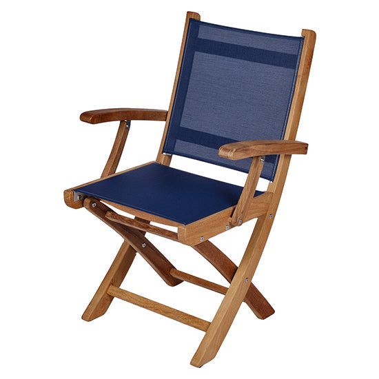 Sailmate Teak Folding Sling Arm Chair