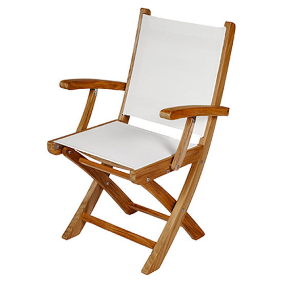 Sailmate Teak Folding Sling Arm Chair