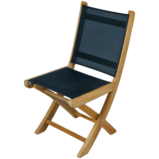 Sailmate Teak Folding Sling Side Chair