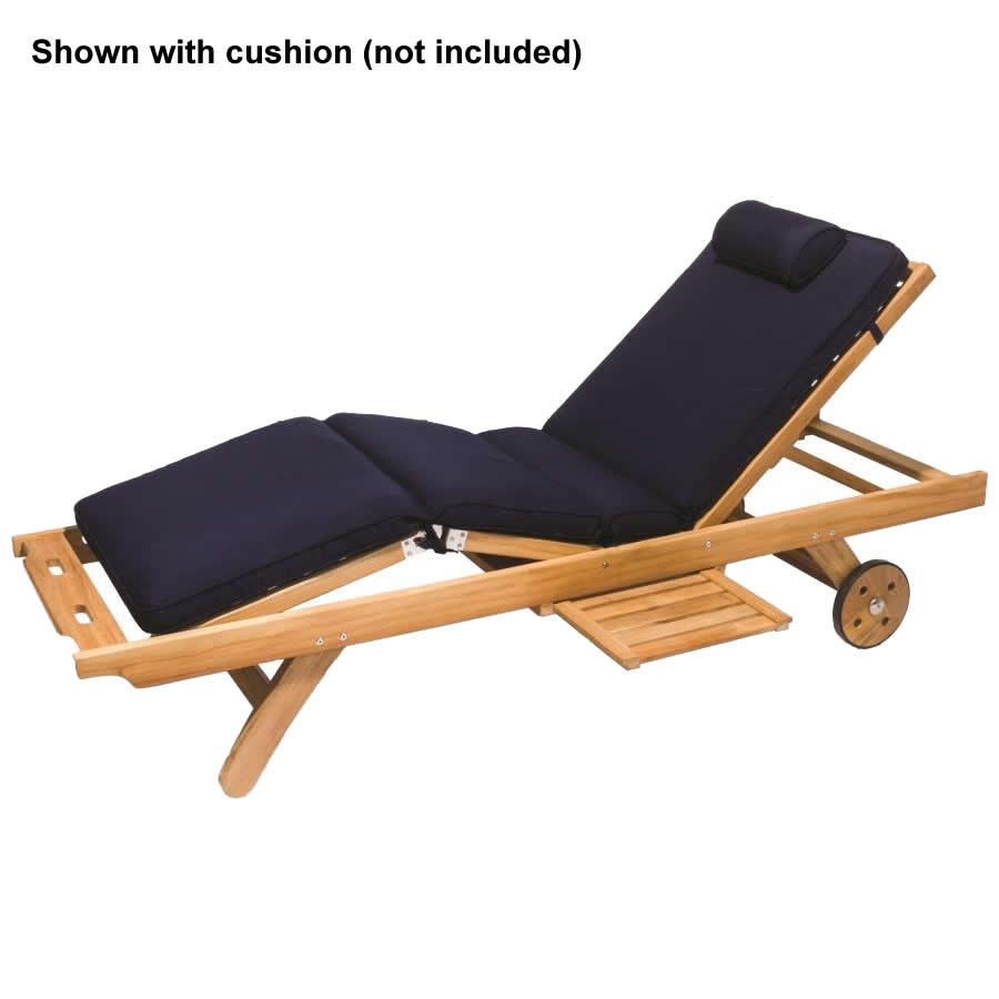 Sun Bed Teak Rolling Lounge Chair