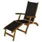 Royal Teak 3-Piece Steamer Folding Sling Lounge Chair & Picnic Table Set