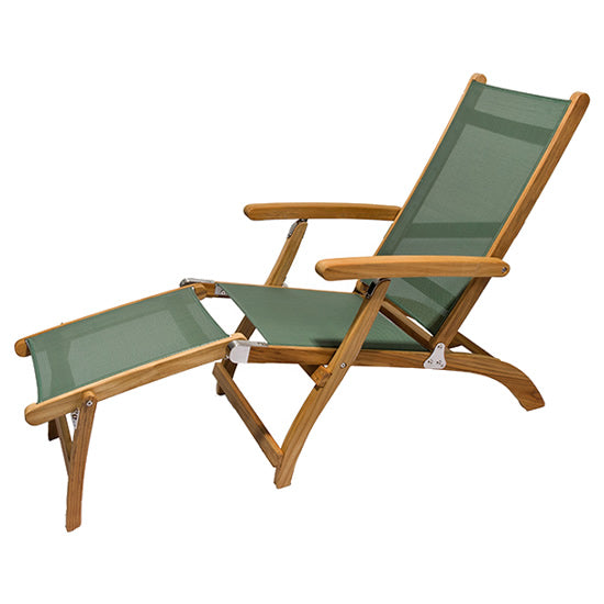 Sling Steamer Teak Folding Sling Lounge Chair