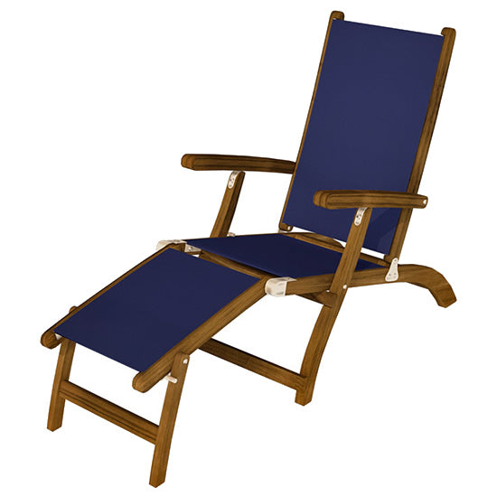 Sling Steamer Teak Folding Sling Lounge Chair