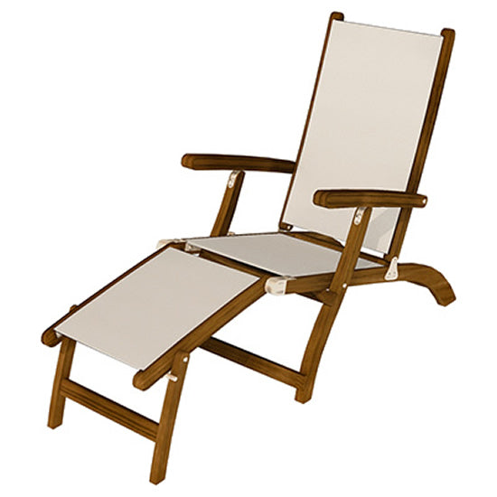 Sling Steamer Teak Folding Sling Lounge Chair