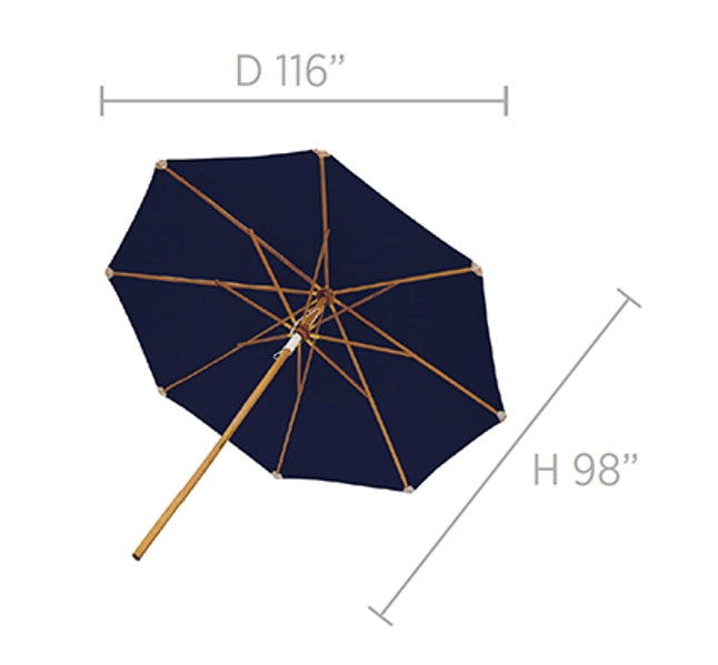 10' Deluxe Teak Umbrella