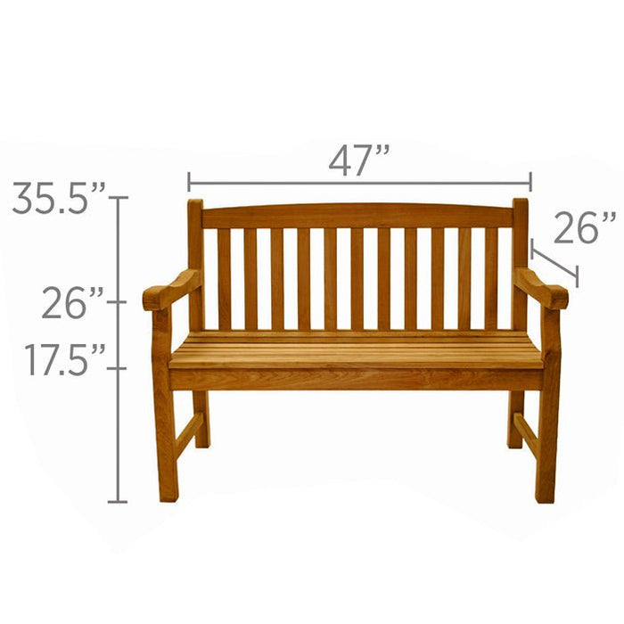 Outdoor Teak Garden Bench (2 - Seater) - Classic - Teak HQ™