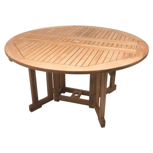 Round Teak Table and Chairs - DropLeaf (Table) & Helena (6 Chairs) - Teak HQ™