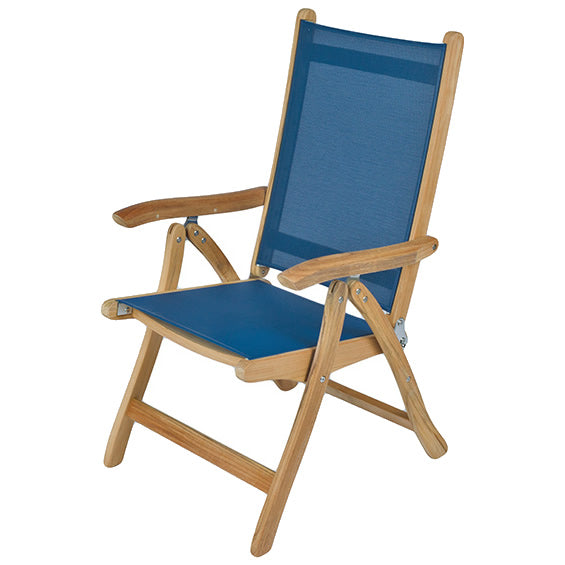 Royal Teak Family 72"-96" Rectangular Expansion Table Set With 6 Florida Sling Chairs