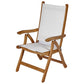 Royal Teak 50" Square Dolphin Table with 4 Florida Reclining Sling Chairs
