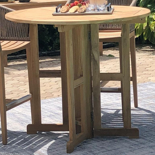 Teak Outdoor Bistro Set - DropLeaf (Table) & Malibu (2 Chairs) - Teak HQ™
