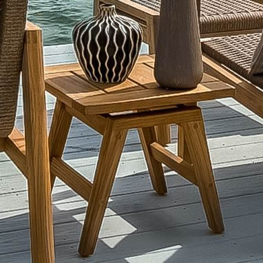 Teak Outdoor Side Table (20" Square) - Admiral - Teak HQ™