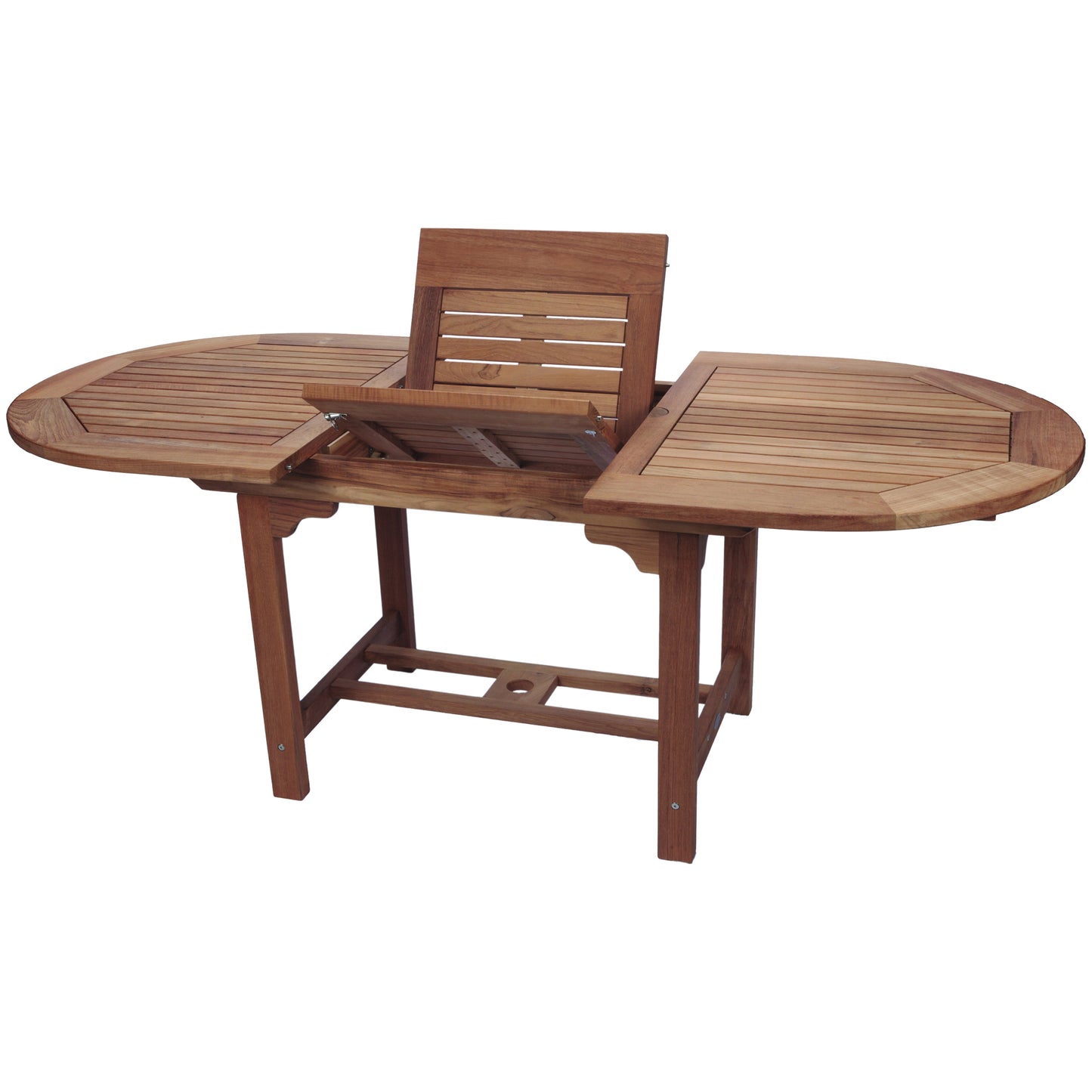Royal Teak Family 60"-78" Oval Expansion Teak Table and 4 Estate Chairs