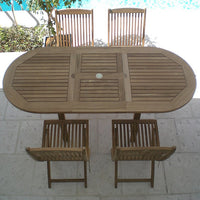 Teak Patio Table Set - Family (Table) & Sailor (4 Chairs)